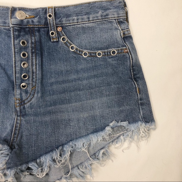 Free People Barcelona Nights Grommet CutOff Shorts - Picture 3 of 10